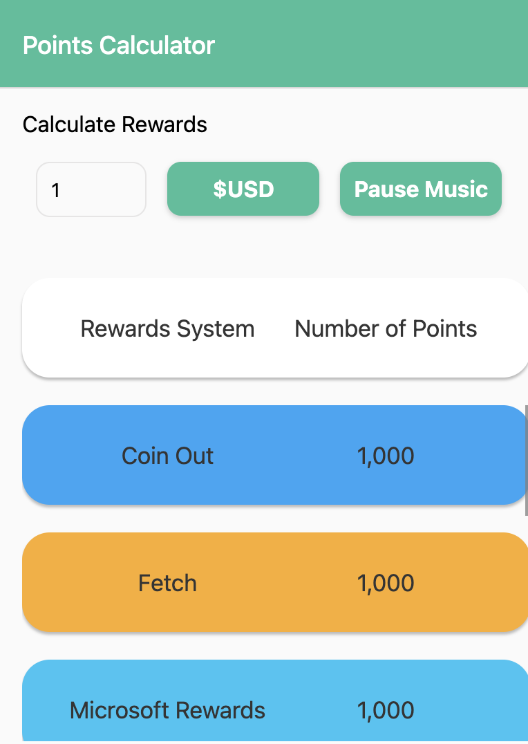 Points Calc Screenshoot